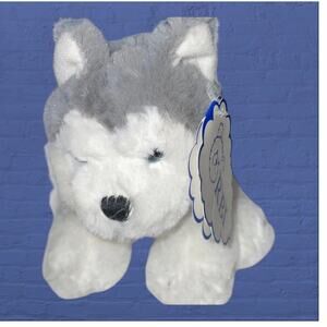 Cutees Husky Plush Dog Grey White Blue Eyes Stuffed Animal Puppy Valentine Gift